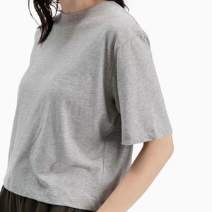 Richer Poorer Grownup Crop Tee Heather Grey